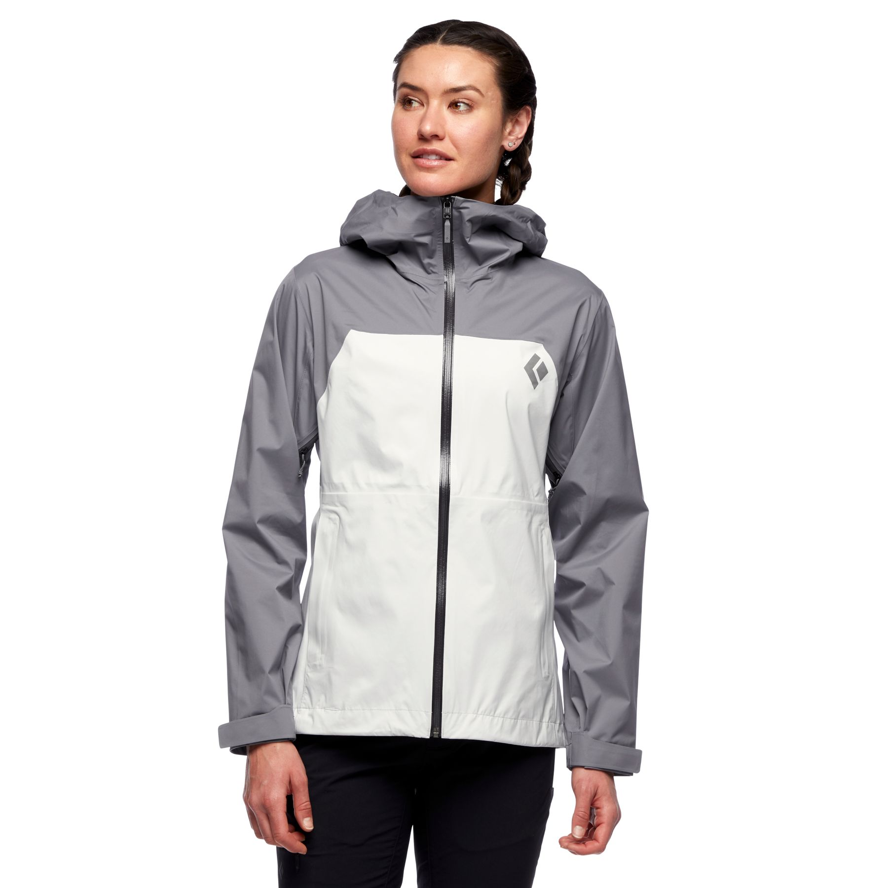 Black Diamond Stormline Stretch Rain Shell Jacka Dam Grå Vita | 5364-VXHAF