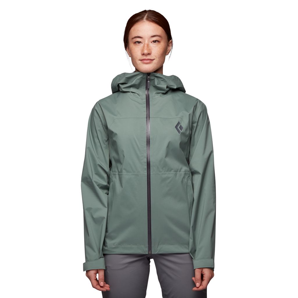 Black Diamond Stormline Stretch Rain Shell Jacka Dam Gröna | 5961-IHOUQ