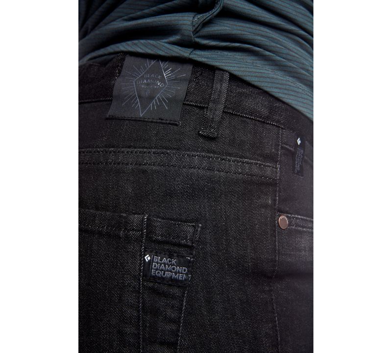 Black Diamond Crag Denim Byxor Dam Svarta | 3596-KTLGH