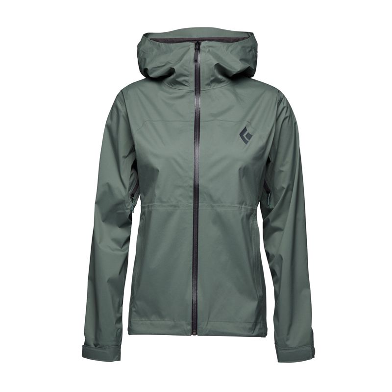 Black Diamond Stormline Stretch Rain Shell Jacka Dam Gröna | 5961-IHOUQ