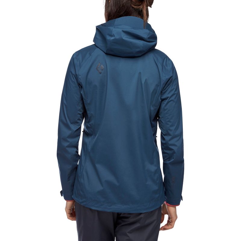 Black Diamond Stormline Stretch Rain Shell Jacka Dam Blå | 8173-VGTMY