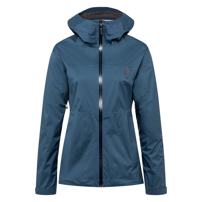 Black Diamond Stormline Stretch Rain Shell Jacka Dam Blå | 8173-VGTMY