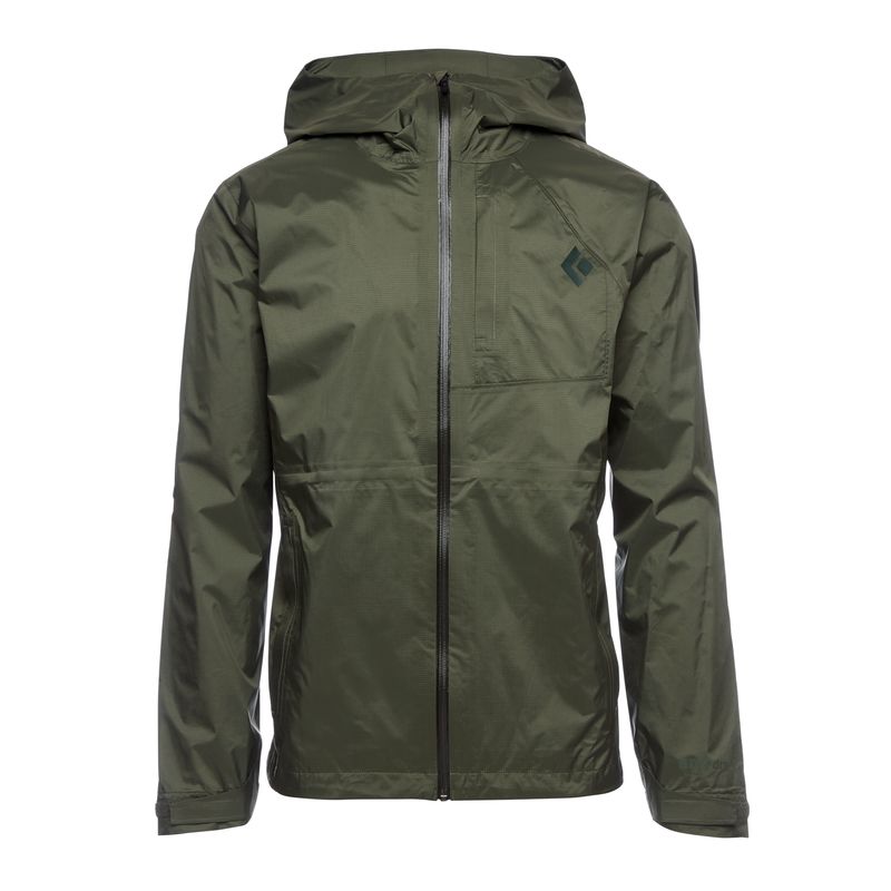 Black Diamond Treeline Rain Shell Jacka Herr Gröna | 7025-RWDZJ