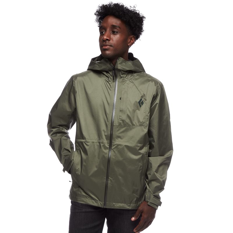 Black Diamond Treeline Rain Shell Jacka Herr Gröna | 7025-RWDZJ